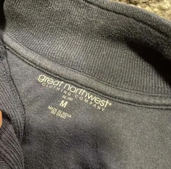 Great Northwest Clothing Company Men's Navy Blue Striped Quarter Zip Pullover Sw - Picture 3 of 3